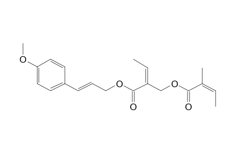 3'-(p-Methoxyphenyl)-2'-propen-1'-yl 2-[-methyl-2"-butenyl)oxymethyl]-butenoate