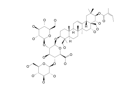 DEACETYLESCIN-IB;21-O-ANGELOYLPROTOAESCINGENIN-3-O-[BETA-D-GLUCOPYRANOSYL-(1-2)][BETA-D-GLUCOPYRANOSYL-(1-4)]-BETA-D-GLUCURONPYRANOSYL-ACID