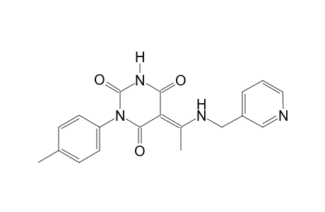 (5E)-1-(4-methylphenyl)-5-{1-[(3-pyridinylmethyl)amino]ethylidene}-2,4,6(1H,3H,5H)-pyrimidinetrione