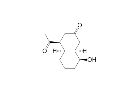 (+/-)-(1R*,2S*,6R*,7S*)-2-ACETYL-7-HYDROXYBICYCLO-[4.4.0]-DECAN-4-ONE