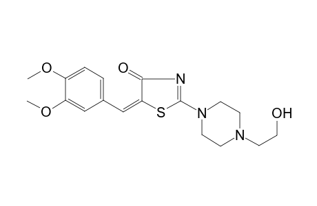 (5E)-5-(3,4-dimethoxybenzylidene)-2-[4-(2-hydroxyethyl)-1-piperazinyl]-1,3-thiazol-4(5H)-one