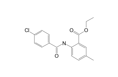 6-(p-chlorobenzamido)-m-toluic acid, ethyl ester