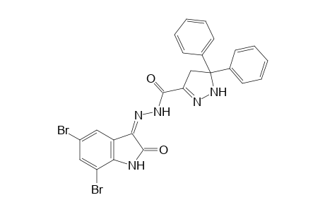 N'-(5,7-dibromo-2-keto-indol-3-yl)-5,5-diphenyl-2-pyrazoline-3-carbohydrazide