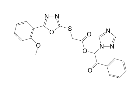 2-Oxo-2-phenyl-1-(1H-1,2,4-triazol-1-yl)ethyl 2-(5-(2-methoxyphenyl)-1,3,4-oxadiazol-2-ylthio)acetate