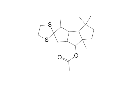 Spiro[2H-cyclopenta[a]pentalene-2,2'-[1,3]dithiolan]-7-ol, decahydro-3,4,4,6a-tetramethyl-, acetate