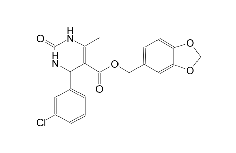 5-Pyrimidinecarboxylic acid, 4-(3-chlorophenyl)-1,2,3,4-tetrahydro-6-methyl-2-oxo-, 1,3-benzodioxol-5-ylmethyl ester