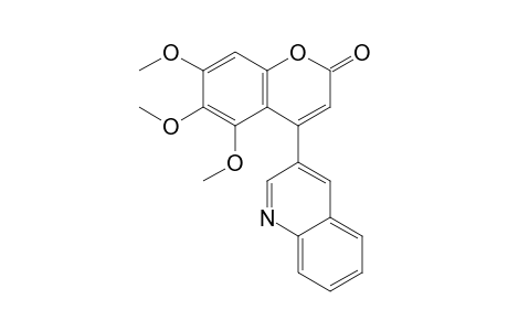 2H-1-Benzopyran-2-one, 5,6,7-trimethoxy-4-(3-quinolinyl)-