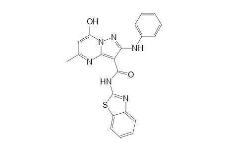 2-Anilino-N-(benzothiazol-2-yl)-7-hydroxy-5-methylpyrazolo[1,5-a]pyrimidine-3-carboxamide