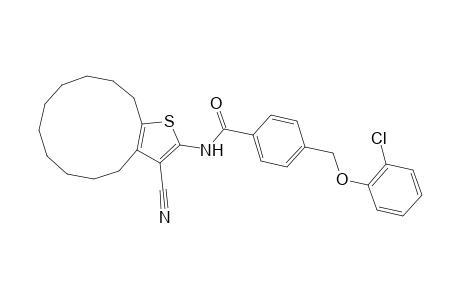 4-[(2-chlorophenoxy)methyl]-N-(3-cyano-4,5,6,7,8,9,10,11,12,13-decahydrocyclododeca[b]thien-2-yl)benzamide