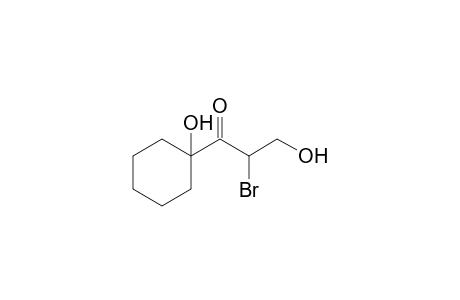 2-Bromanyl-3-oxidanyl-1-(1-oxidanylcyclohexyl)propan-1-one