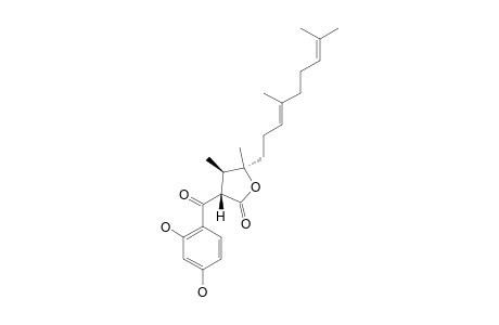 (3S*)-(2,4-DIHYDROXYBENZOYL)-4R*,5R*-DIMETHYL-5-(4,8-DIMETHYL-3E,7E-NONADIEN-1-YL)-TETRAHYDRO-2-FURANONE