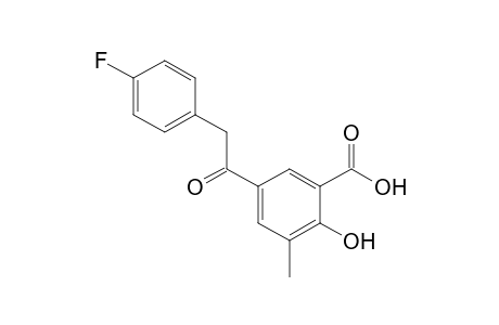 5-[(p-fluorophenyl)acetyl]-2,3-cresotic acid