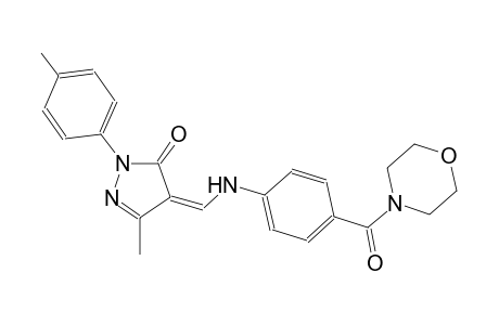 (4Z)-5-methyl-2-(4-methylphenyl)-4-{[4-(4-morpholinylcarbonyl)anilino]methylene}-2,4-dihydro-3H-pyrazol-3-one