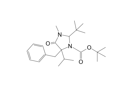 t-Butyl 2-(t-butyl)-5-benzyl-5-(1'-methylethyl)-3-methyl-4-oxo-1-imidazolidinecarboxylate