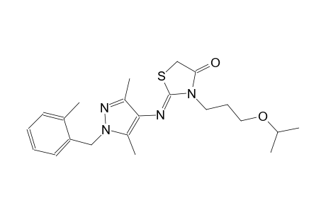 (2Z)-2-{[3,5-dimethyl-1-(2-methylbenzyl)-1H-pyrazol-4-yl]imino}-3-(3-isopropoxypropyl)-1,3-thiazolidin-4-one