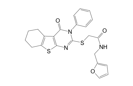 N-(2-furylmethyl)-2-[(4-oxo-3-phenyl-3,4,5,6,7,8-hexahydro[1]benzothieno[2,3-d]pyrimidin-2-yl)sulfanyl]acetamide