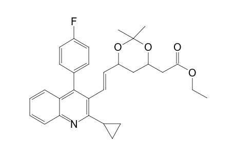 Ethyl (3R,5S,6E)-7-[2-(cyclopropyl)-4-(4-fluorophenyl)quiolin-3-yl]-3,5-syn-isopropylidenedioxy-6-heptenoate