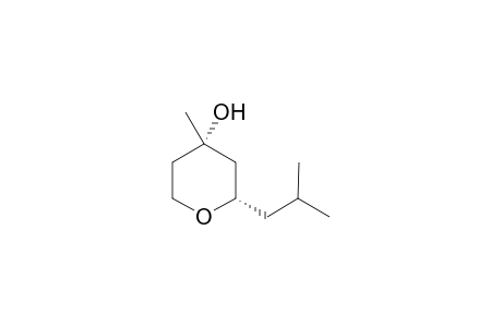 syn-(2SR,4SR)-3,4,5,6-Tetrahydro-4-methyl-2-(2-methylpropyl)-2H-pyran-4-ol