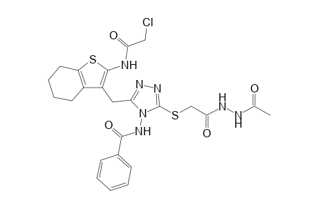 N-{3-[2-(N'-Acetyl-hydrazino)-2-oxo-ethylsulfanyl]-5-[2-(2-chloro-acetylamino)-4,5,6,7-tetrahydro-benzo[b]thiophen-3-ylmethyl]-[1,2,4]triazol-4-yl}-benzamide