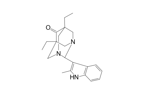 Tricyclo[3.3.1.1(3,7)]decan-6-one, 5,7-diethyl-2-(2-methyl-1H-indol-3-yl)-1,3-diaza-