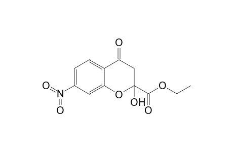 Chromone-2-carboxylic acid, 2,3-dihydro-2-hydroxy-7-nitro-, ethyl ester
