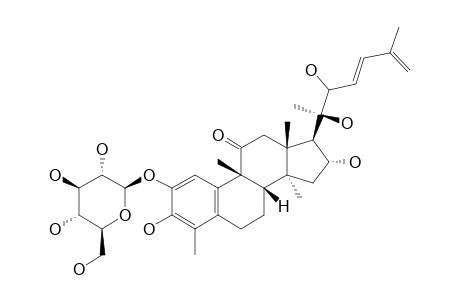 CAYAPONOSIDE-B;29-NOR-1,2,3,4,5,10-DEHYDRO-2-O-BETA-D-GLUCOPYRANOSYL-3,16-ALPHA,20R,22-XI-TETRAHYDROXY-11-OXOCUCURBIT-23,25-DIENE