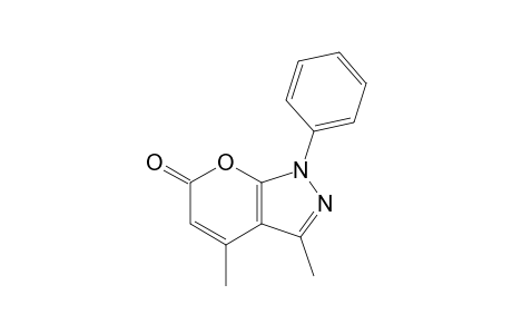 3,4-dimethyl-1-phenylpyrano[2,3-c]pyrazol-6(1H)-one