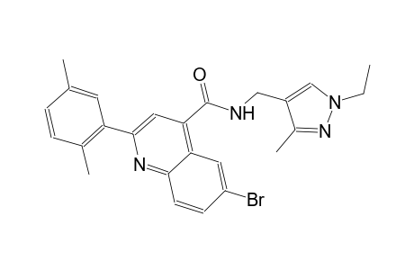 6-bromo-2-(2,5-dimethylphenyl)-N-[(1-ethyl-3-methyl-1H-pyrazol-4-yl)methyl]-4-quinolinecarboxamide