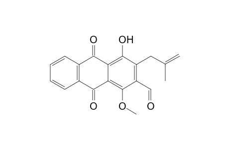 3-FORMYL-1-HYDROXY-4-METHOXY-2-(2'-METHYLPROP-2'-ENYL)-ANTHRAQUINONE