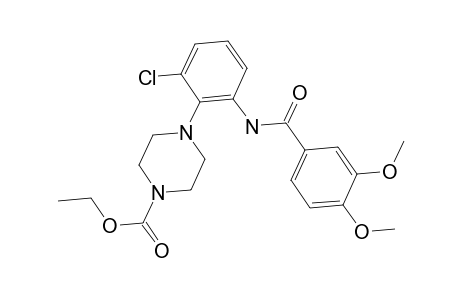 1(2H)-Pyrazinecarboxylic acid, 4-[2-chloro-6-[(3,4-dimethoxybenzoyl)amino]phenyl]tetrahydro-, ethyl ester