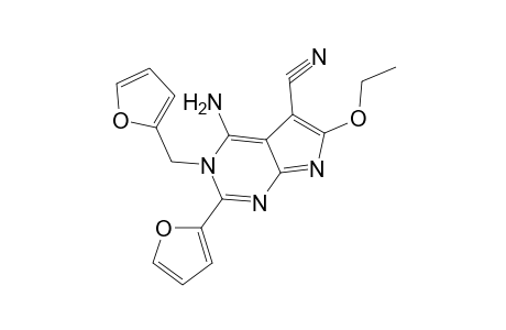 4-Amino-6-ethoxy-2-furan-2-yl-3-furan-2-ylmethyl-3H-pyrrolo[2,3-d]pyrimidine-5-carbonitrile
