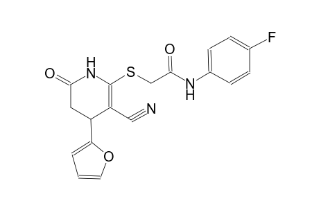 2-{[3-cyano-4-(2-furyl)-6-oxo-1,4,5,6-tetrahydro-2-pyridinyl]sulfanyl}-N-(4-fluorophenyl)acetamide
