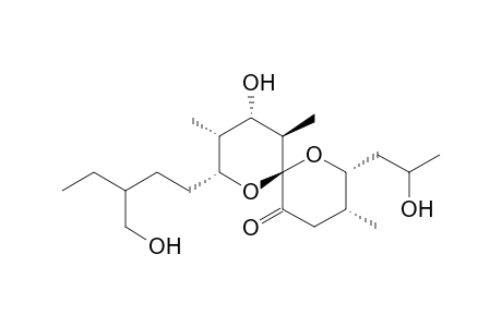 1,7-Dioxaspiro[5.5]undecan-5-one,10-hydroxy-8-[3-(hydroxymethyl)pentyl]-2-(2-hydroxypropyl)-3,9,11-trimethyl-, [6R[6.alpha.[2R*(S*),3R*],8.beta.(S*),9.beta.,10.beta.,11.alpha.]]-