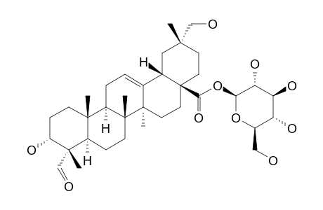 SPINOGENIN-C2-MONOGLUCOSYLESTER;3-ALPHA,30-DIHYDROXY-23-OXO-OLEAN-12-EN-28-O-BETA-D-GLUCOPYRANOSYL-ACIDESTER