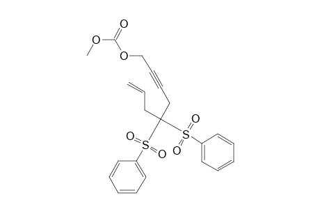 4,4-bis(Phenylsulfonyl)-8-(methoxycarbonyloxy)oct-1-en-6-yne