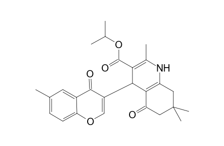 3-quinolinecarboxylic acid, 1,4,5,6,7,8-hexahydro-2,7,7-trimethyl-4-(6-methyl-4-oxo-4H-1-benzopyran-3-yl)-5-oxo-, 1-methylethyl ester