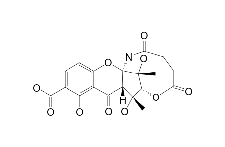 #3;CRYPTOSPORIOPTIDE-A;(+)-(2R,3S,12R,13R,14R)-5,12,14-TRIHYDROXY-12,14-DIMETHYL-4,17,20-TRIOXO-3,7,8,13,18,19-OCTAHYDRO-21H-2,13-METHANOCHROMENO-[3,2-D]-[1,6]