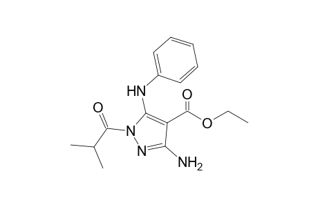 Ethyl N(1)-[(isopropyl)carbonyl]-3-amino-5-(phenylimino)-2,5-dihydropyrazole-4-carboxylate