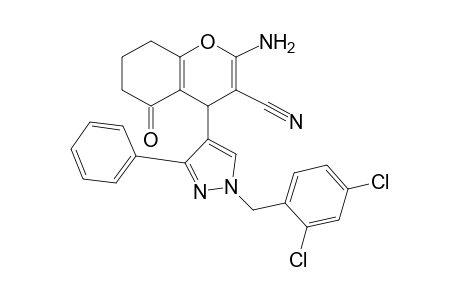 2-amino-4-[1-(2,4-dichlorobenzyl)-3-phenyl-1H-pyrazol-4-yl]-5-oxo-5,6,7,8-tetrahydro-4H-chromene-3-carbonitrile