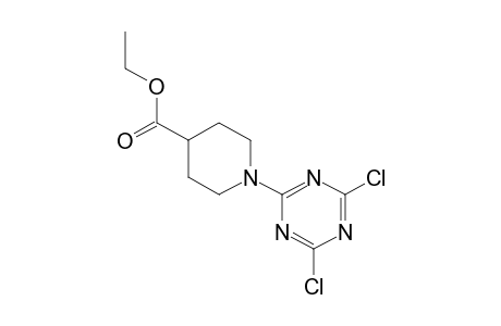 1-(4,6-dichloro-s-triazine-2-yl)-4-piperidinecarboxylic acid, ethyl ester