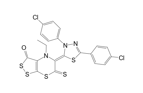 (E)-4-ETHYL-3-OXO-5-[3,5-DI-(4-CHLOROPHENYL)-[1,3,4]-THIADIAZOL-2-YLIDENYL]-[1,2]-DITHIOLO-[3,4-B]-[1,4]-THIAZINE-6-THIONE