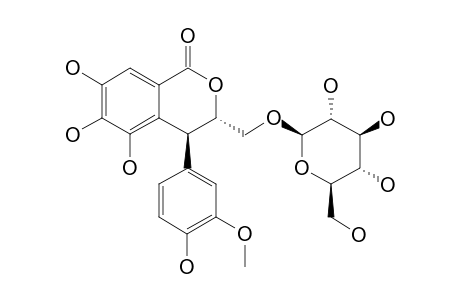 (3-S,4-S)-3-(BETA-D-GLUCOPYRANOSYLOXYMETHYL)-3,4-DIHYDRO-5,6,7-TRIHYDROXY-4-(4'-HYDROXY-3'-METHOXYPHENYL)-1H-[2]-BENZOPYRAN-1-ONE