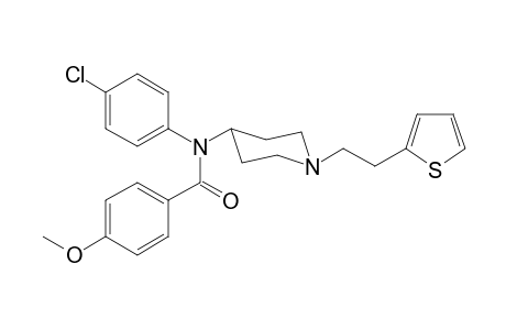 N-(4-Chlorophenyl)-N-(1-[(2-thiophen-2-yl)ethyl]piperidin-4-yl)-4-methoxybenzamide