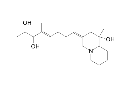 7-Hydroxy-7-methyl-9-[2',5'-dimethyl-6',7'-dihydroxy-4'-octenylidene]-1-azabicyclo[4.4.0]decane