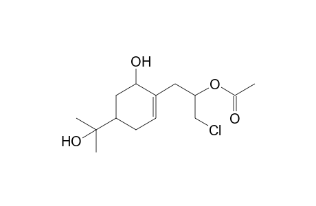 alpha-(chloromethyl)-6-hydroxy-4-(1-hydroxy-1-methylethyl)-1-cyclohexene-1-ethanol, 1-acetate