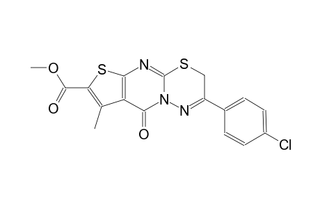 methyl 2-(4-chlorophenyl)-8-methyl-9-oxo-3H,9H-thieno[2',3':4,5]pyrimido[2,1-b][1,3,4]thiadiazine-7-carboxylate