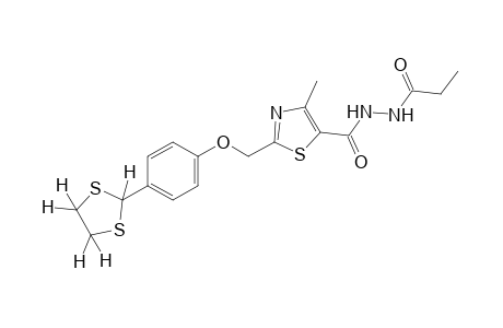 1-{{2-{[p-(1,3-dithiolan-2-yl)phenoxy]methyl}-4-methyl-5-thiazole}carbonyl}-2-propionylhydrazine