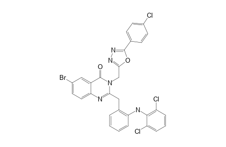 6-BROMO-3-[[5-(4-CHLORO-PHENYL)-1,3,4-OXADIAZOL-2-YL]-METHYL]-2-[2-[(2,6-DICHLORO-PHENYL)-AMINO]-BENZYL]-QUINAZOLIN-4(3H)-ONE