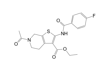 Ethyl 6-acetyl-2-[(4-fluorobenzoyl)amino]-4,5,6,7-tetrahydrothieno[2,3-c]pyridine-3-carboxylate