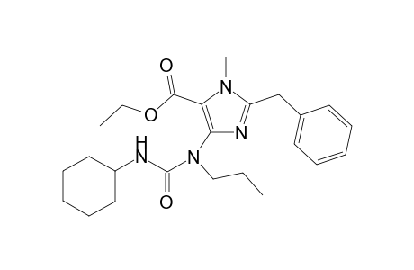 2-(benzyl)-5-(cyclohexylcarbamoyl-propyl-amino)-3-methyl-imidazole-4-carboxylic acid ethyl ester